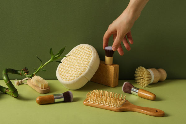 Self care concept, bamboo accessories for self care