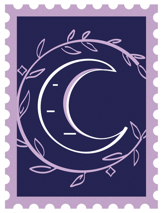 Moon Bloom stamp